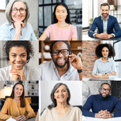 Diverse group of people smiling